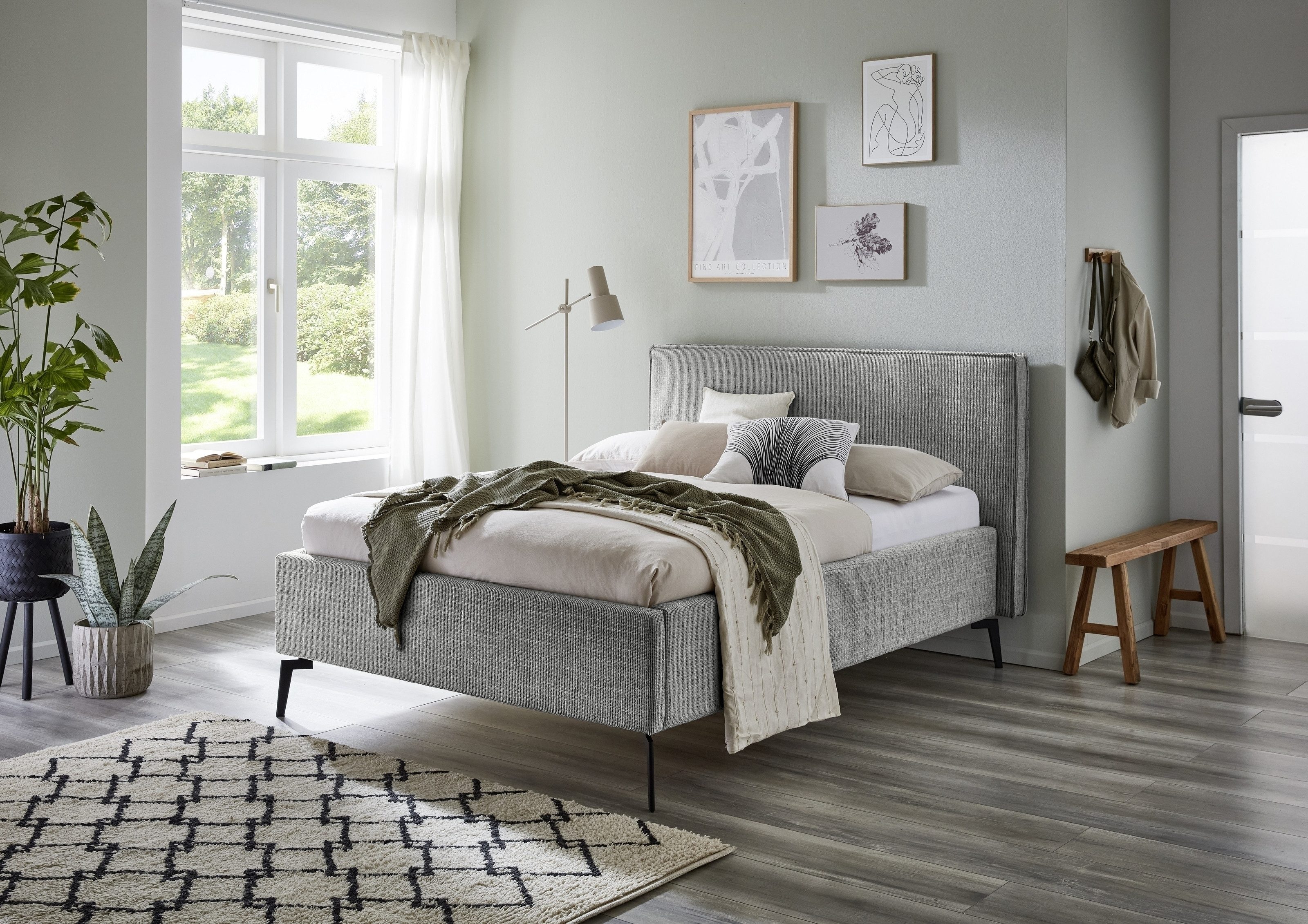 freiraum Polsterbett Riva, Liegefläche 140x200cm, Mouse, Stellmaß: 165x112x216cm (BxHxT)