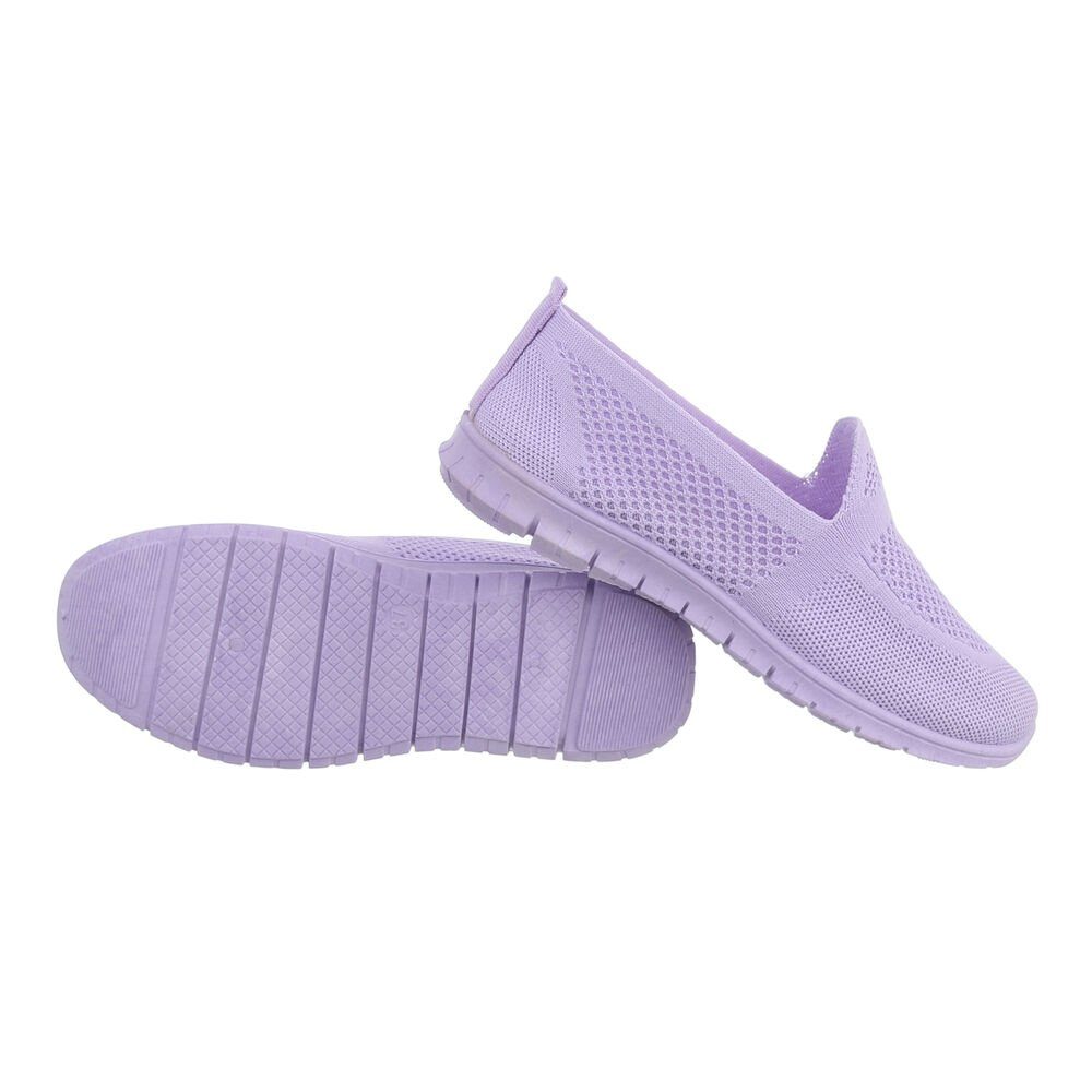 Lila Freizeit Ital-Design Sneakers Low-Top in Slipper Flach Low Damen