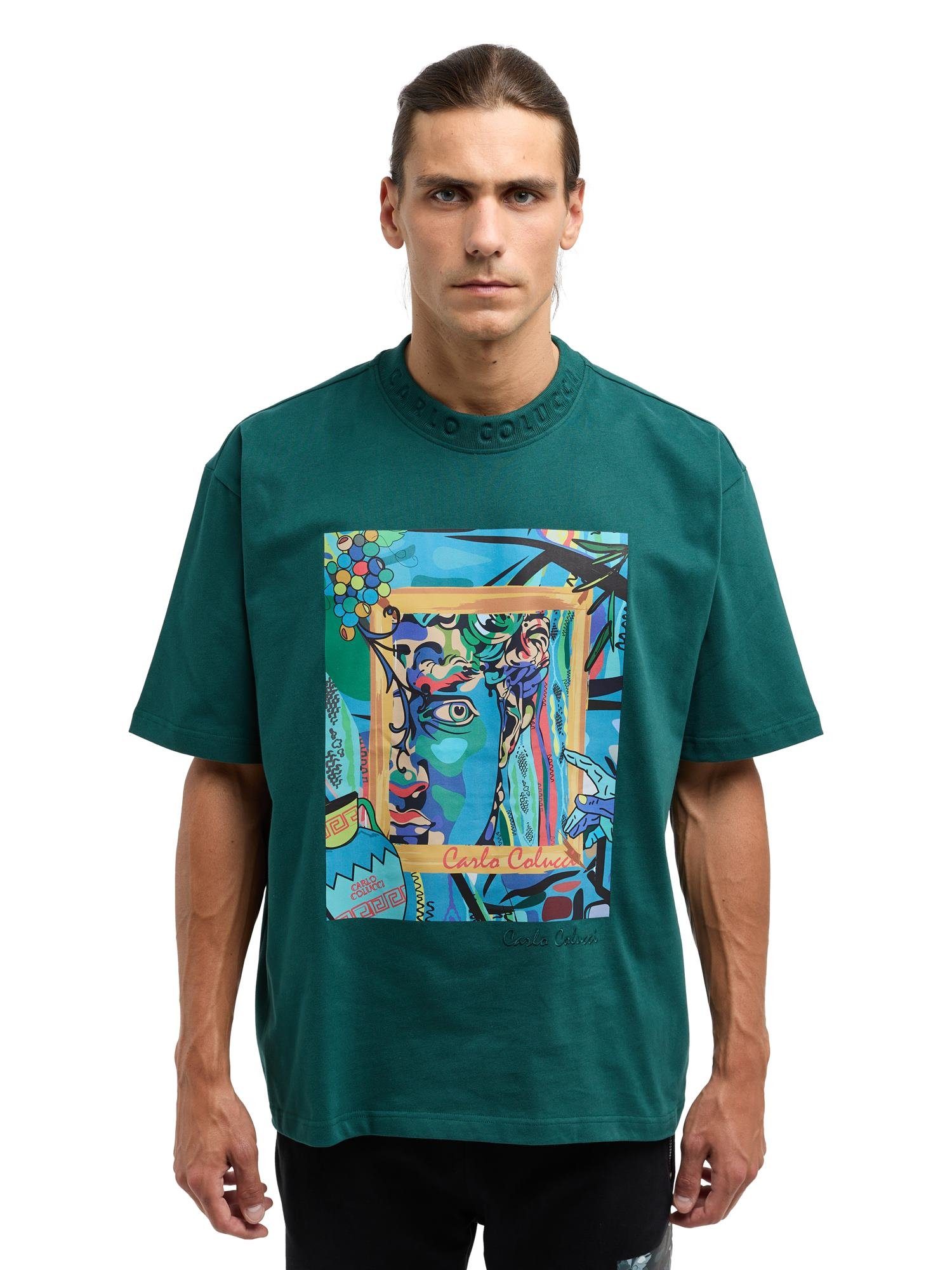 CARLO COLUCCI T-Shirt De Tommaso Grün / Mehrfarbig