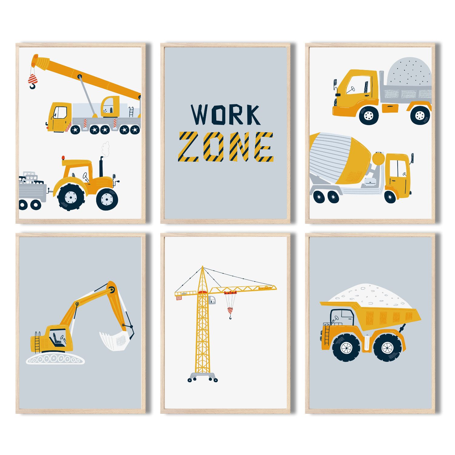 MeinBaby123® Poster Bagger, Bilder Kinderzimmer Deko, günstig online kaufen