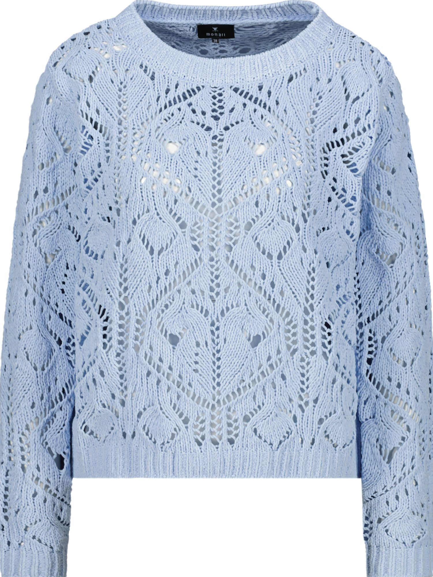 Monari Langarmshirt blau,Casual,Polyester,Strukturiert,Rundhals,Lang,Casual Fit