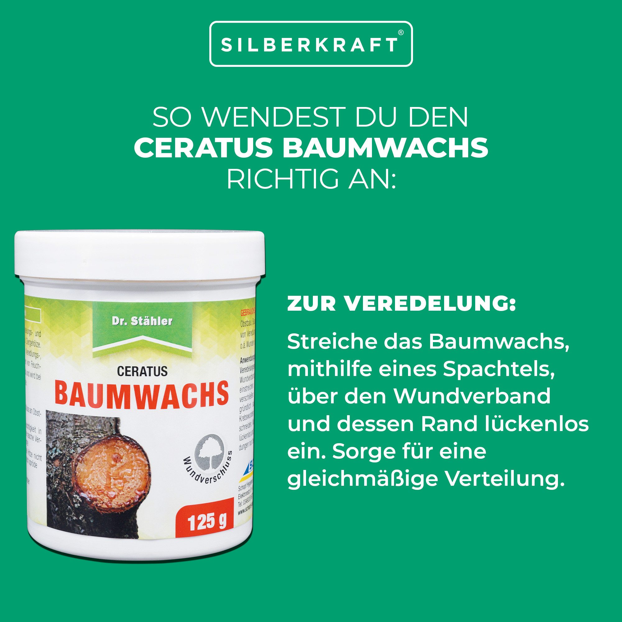 Dr. Stähler Baumwachs Ceratus Baumwachs: Veredlungs- und Wundverschlussmittel, 250 g, Schutz vor Feuchtigkeit & Austrocknung – Ganzjährig anwendbar
