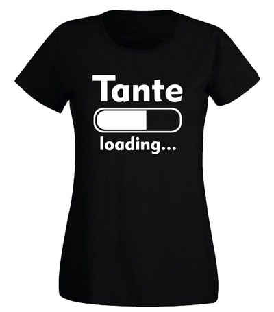 G-graphics T-Shirt Damen T-Shirt - Tante loading mit trendigem Frontprint, Slim-fit, Aufdruck auf der Vorderseite, Spruch/Sprüche/Print/Motiv, für jung & alt