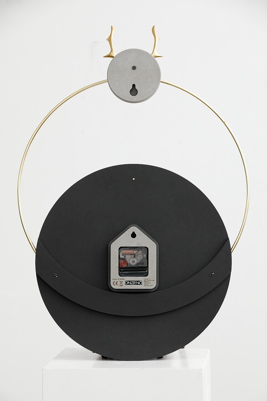 ANTLER. cm THE BLACK Design-Uhr) 45x65x1.8 Wanduhr (handgefertigte ONZENO