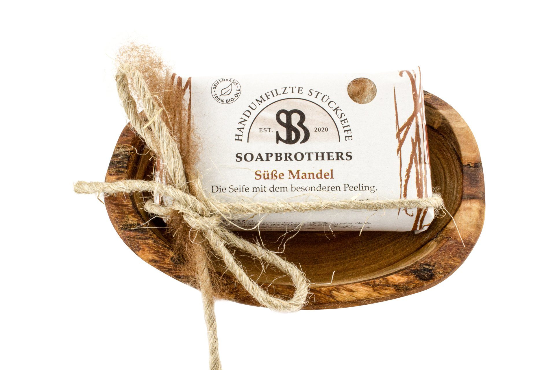 Soapbrothers Мыло-Set Geschenk-Box Naturkosmetik und Olivenholzseifenschale 8 versch. Düfte, 2-tlg., Naturkosmetik