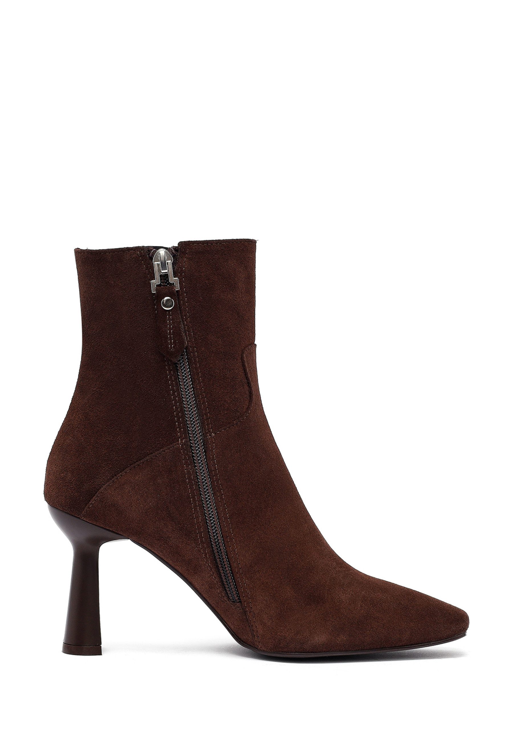 Derimod Absatz-Stiefeletten aus Veloursleder Ankleboots Leder-Textil-Futter günstig online kaufen