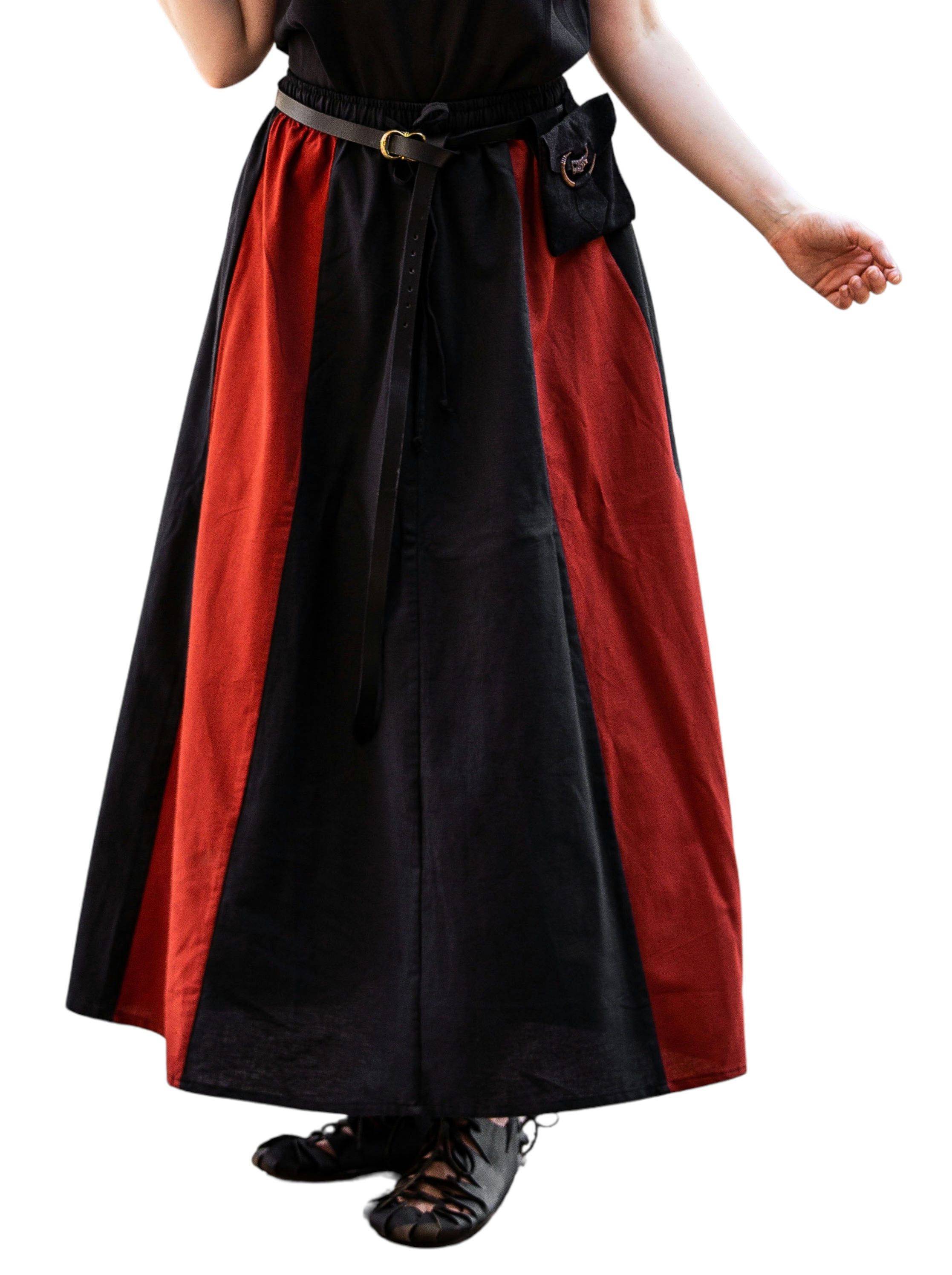 Leonardo Carbone Burgfräulein-Kostüm Rock "Dana" mit Kordelzug, weiche Baumwoll-Leinen-Mischung, fließende Silhouette