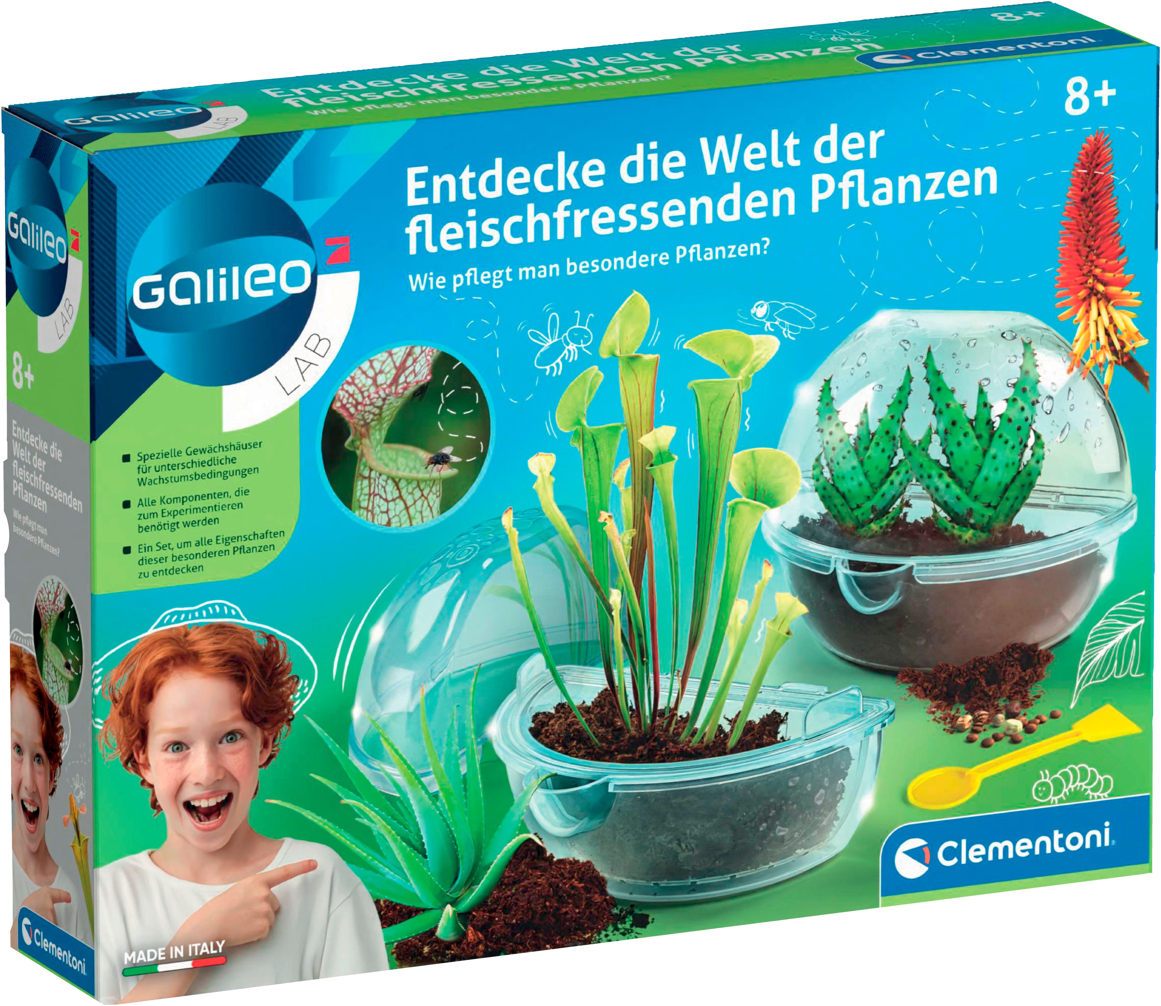 Clementoni® Experimentierkasten Galileo, Entdecke die Welt der fleischfressenden Pflanzen, Made in Europe