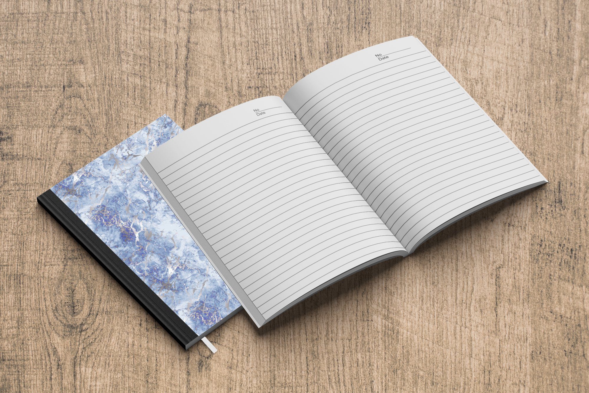 MuchoWow Notizbuch Marmor Haushaltsbuch Muster - 98 Silber Journal, Notizheft, Luxus, A5, - Seiten, Tagebuch, - Merkzettel