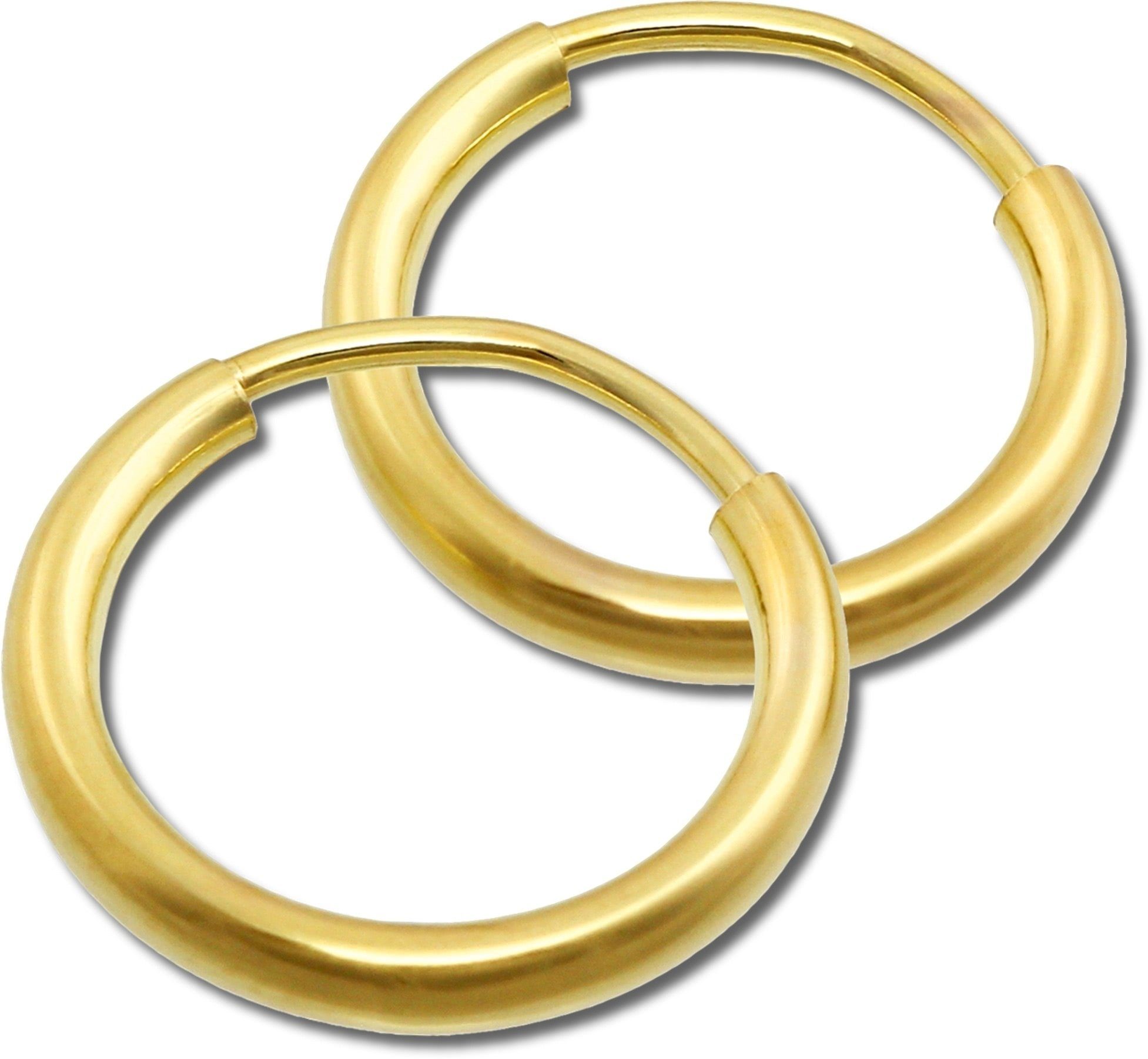 GoldDream Paar Creolen GoldDream Damen Ohrringe gold 15mm (Creole), Damen Creolen  Echtgold, 333er Gelbgold, gold