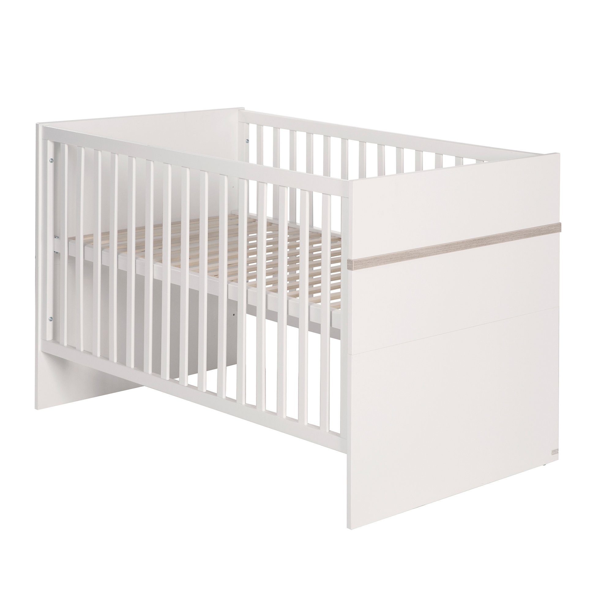 roba® Babyzimmer-Komplettset Moritz, Gitterbett & Wickelkommode, weiß/ Luna Elm