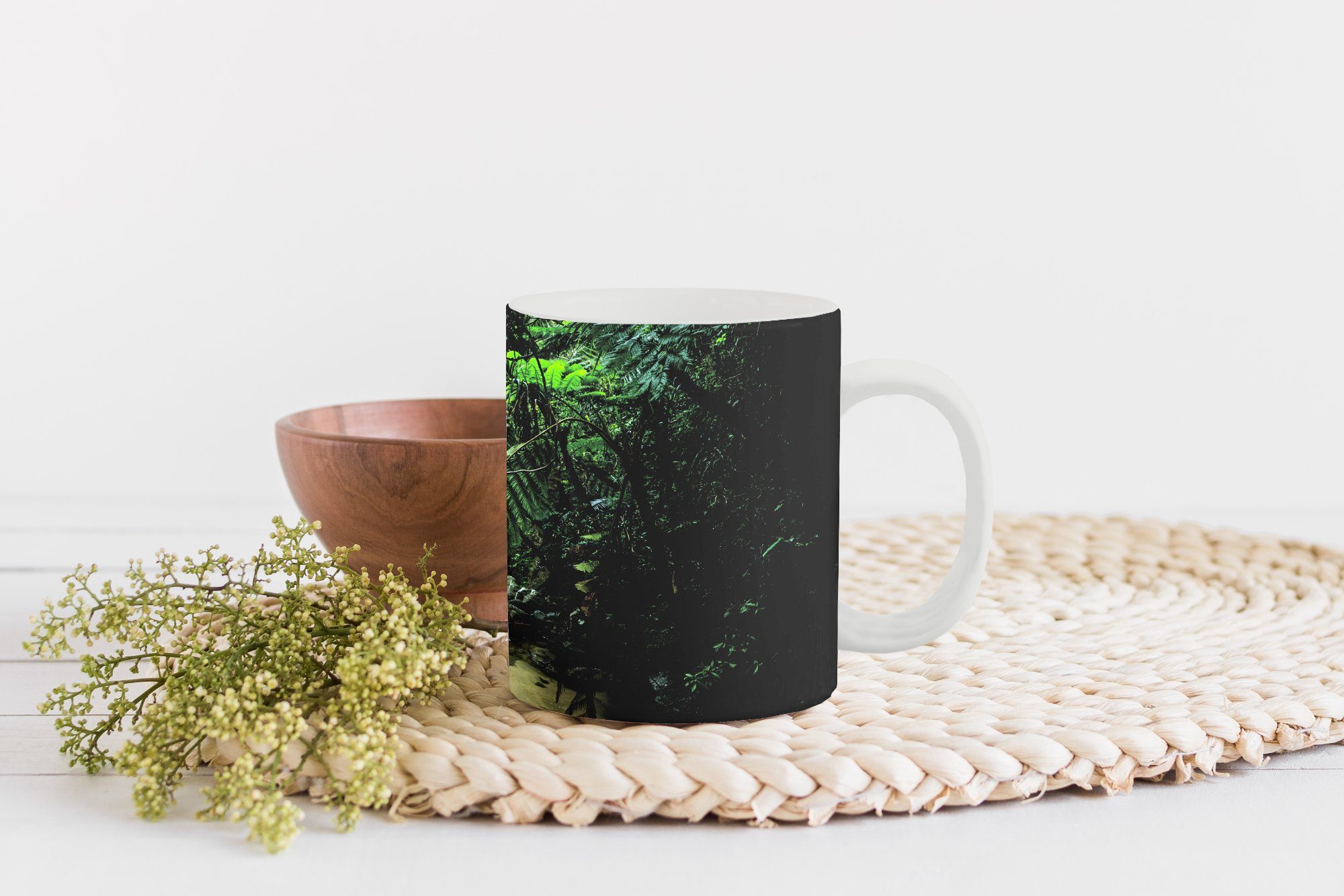 Tasse Teetasse, im Geschenk tropischen Keramik, Dschungel, Kaffeetassen, Becher, Teetasse, Fluss MuchoWow