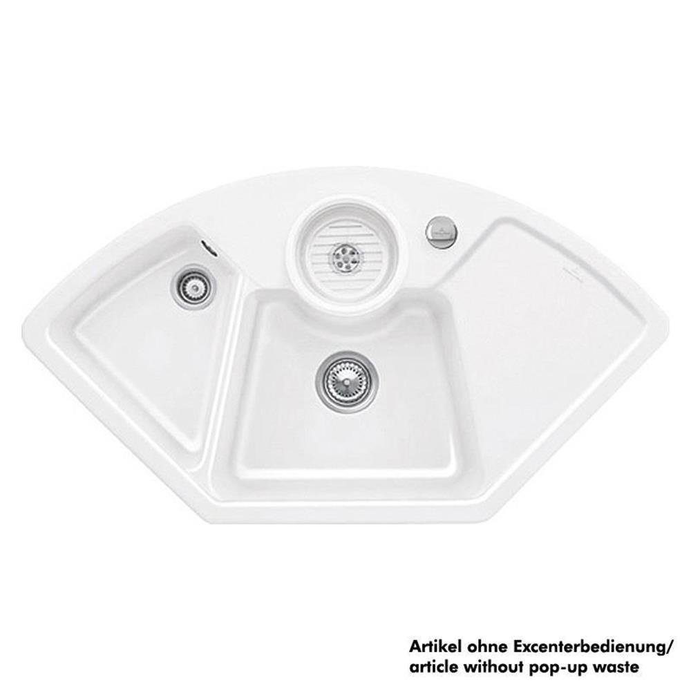 Villeroy & Boch Küchenspüle Villeroy alpin & Weiß 107,5/60 Boch Eck, Einbauspüle Solo Classicline cm R1 (glänzend)