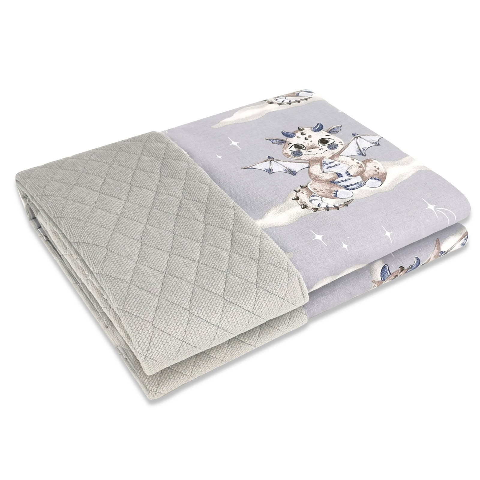 Babydecke, Baby-Delux, Kuscheldecke Premium zweiseitig Baumwolle Samt Velvet 75×100