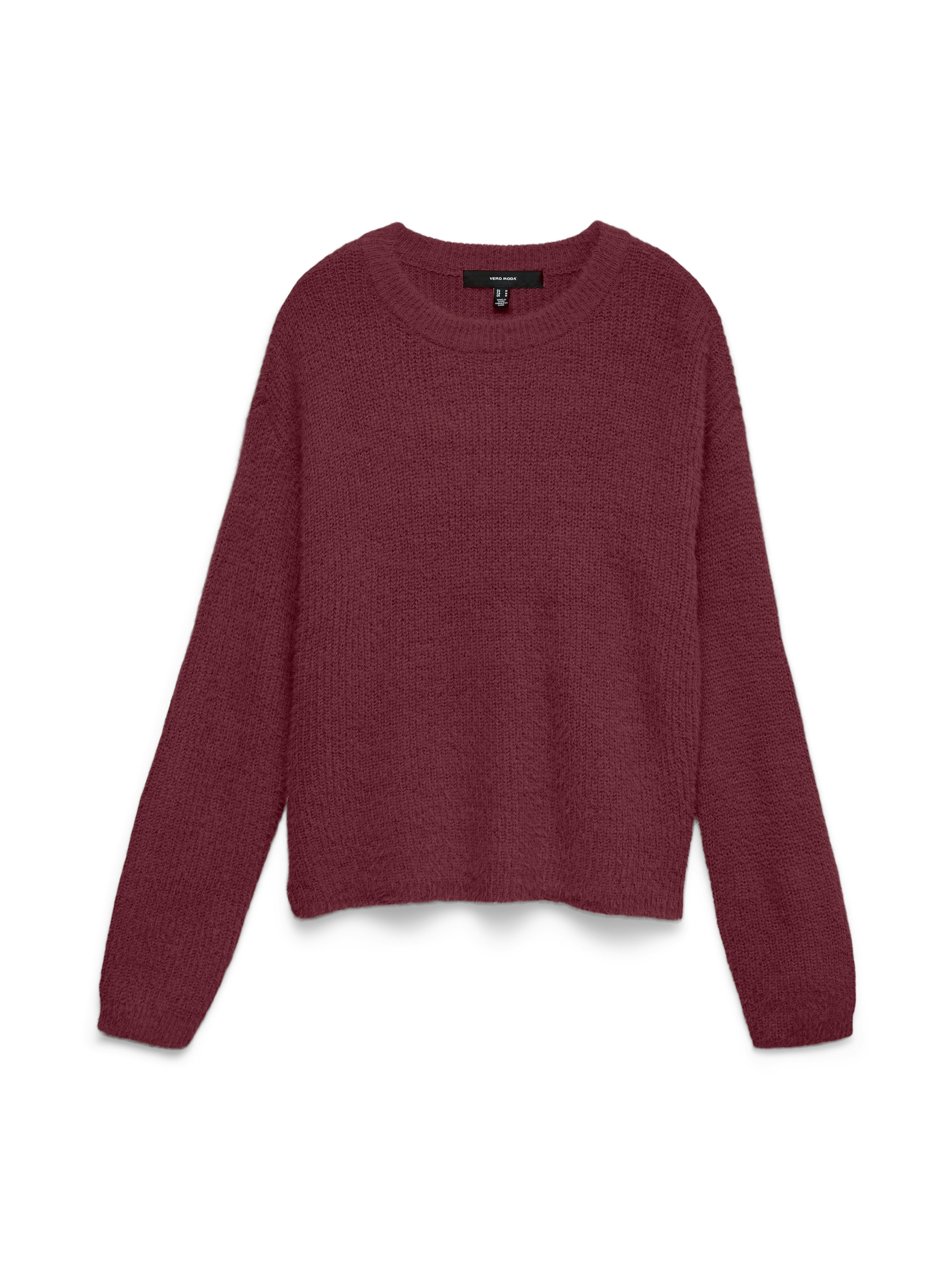 Vero Moda Strickpullover VMPUFF LS O-NECK PULLOVER BOO Materialmix