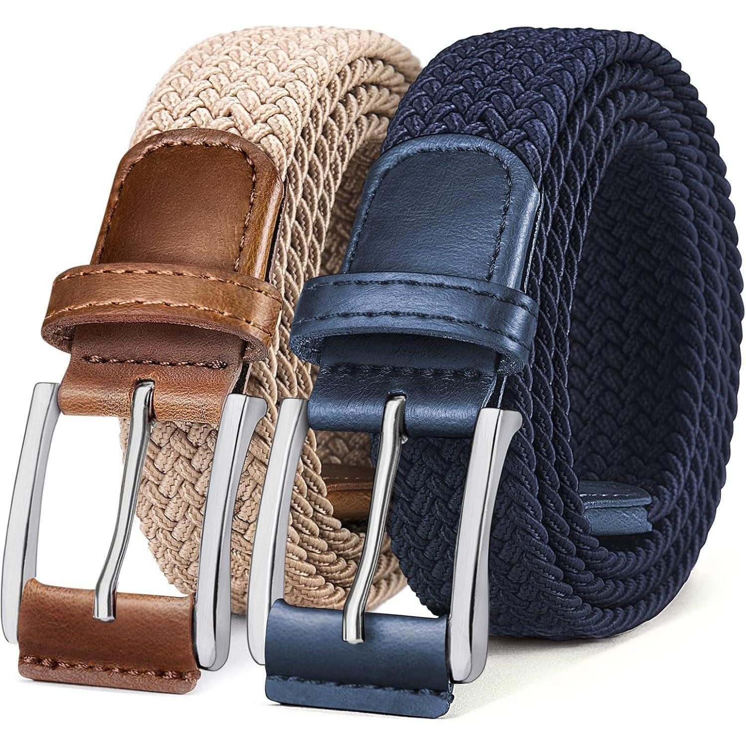 LuxusKollektion Stretchgürtel Flechtgürtel 2er Set Stretch 35mm Blau