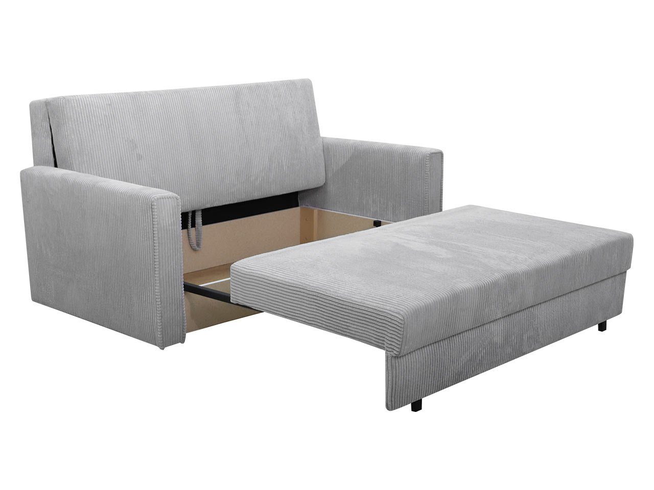 MIRJAN24 Schlafsofa Viva Bis Premium III, mit Bettkasten und Schlaffunktion, inkl. Kissen, Schwarz Metallfüße, Wellenfeder, 3 Sitzer – Bild 4 von 5