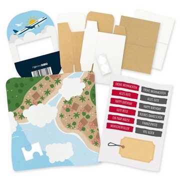 itenga Grußkarten itenga Geldgeschenkverpackung Flugzeug (Motiv 47) mit Bodenplatte, Ges