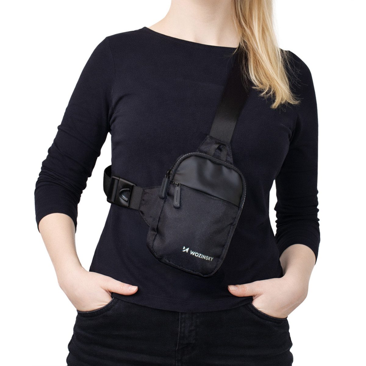 Wozinsky Schultertasche WMS-W1, Wasserdichtes Design mit 2 Fächern und innenliegendem Netzfach