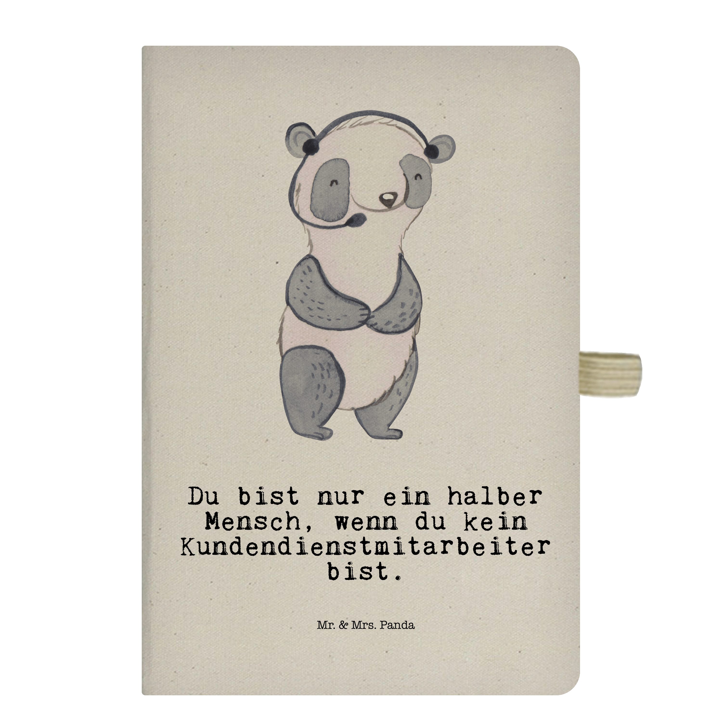 Mr. & Mrs. Panda Notizbuch Kundendienstmitarbeiter mit Herz - Transparent - Geschenk, Notizen, c Mr. & Mrs. Panda