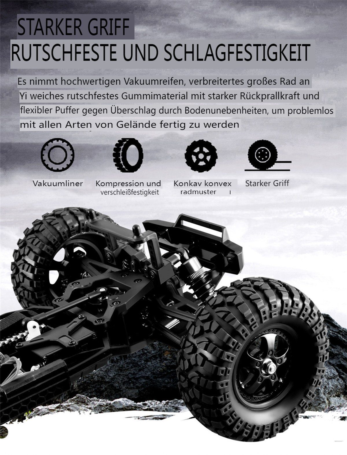 Insma RC-Auto, 2,4GHz 4WD RC Auto Geländewagen 50km/h Bürstenlos 1:12 mit LED Licht