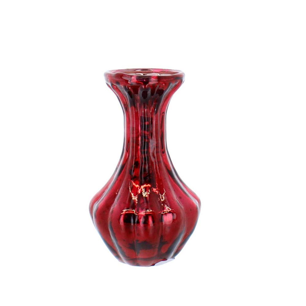 MICA Dekovase Vase Viole - bauchig/eckig - rot - ca. 6,5 x 9 cm