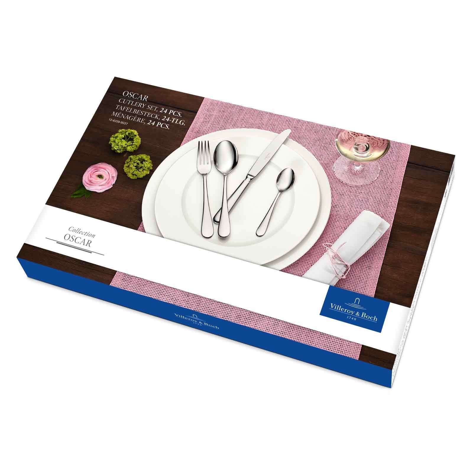 Villeroy & Boch Besteck-Set Oscar Tafelbesteck 144er Set (144-tlg), Edelstahl, Spülmaschinenfest