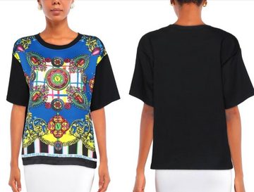 Versace T-Shirt VERSACE JEANS COUTURE PATTERNED Barock Top Bluse Shirt Oversized T-shi