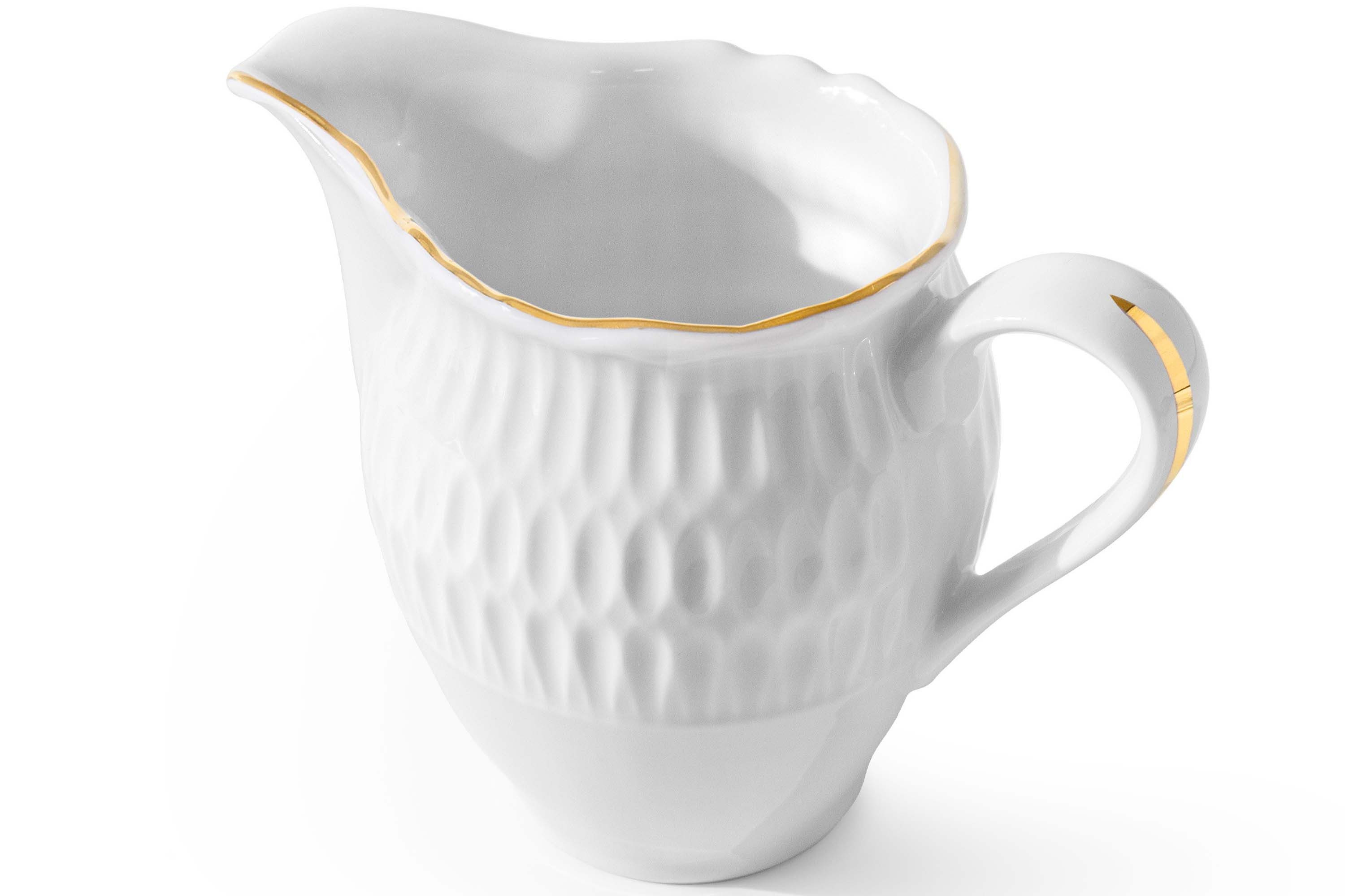 KONSIMO® Milchkännchen CMIELOW SOFIA Hochwertiges Premium-Porzellan, Milchkrug, Milchkanne, 0.25 l, elegante Verzierung, handgefertigt, handbemalt in echtem Gold