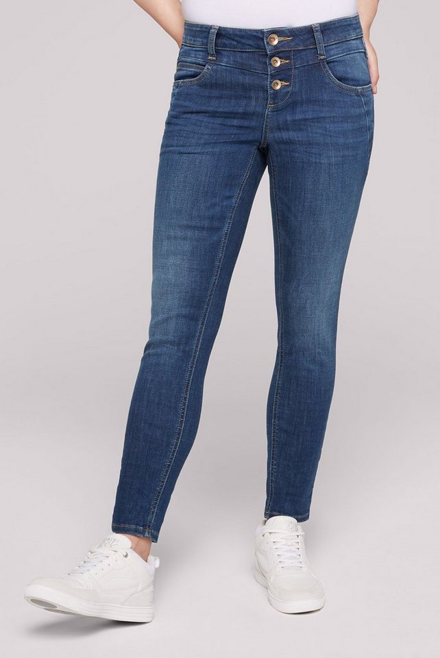 SOCCX Slim-fit-Jeans mit verkürztem Bein, Normale Oberschenkelweite