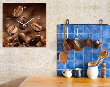 Levandeo® Wanduhr (Wanduhr Alu-Dibond 30x30cm Uhr Alubild Küche Kaffee Coffee Cafe)