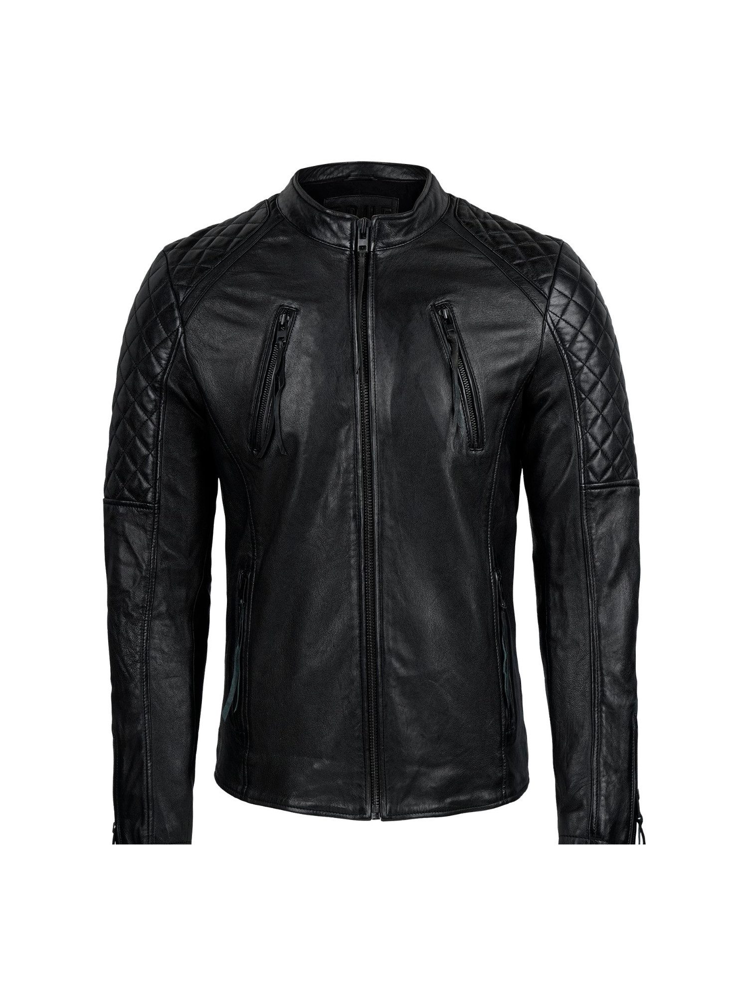 trueprodigy Lederjacke Franky Abgesteppte Details an der Schulter und Logo günstig online kaufen