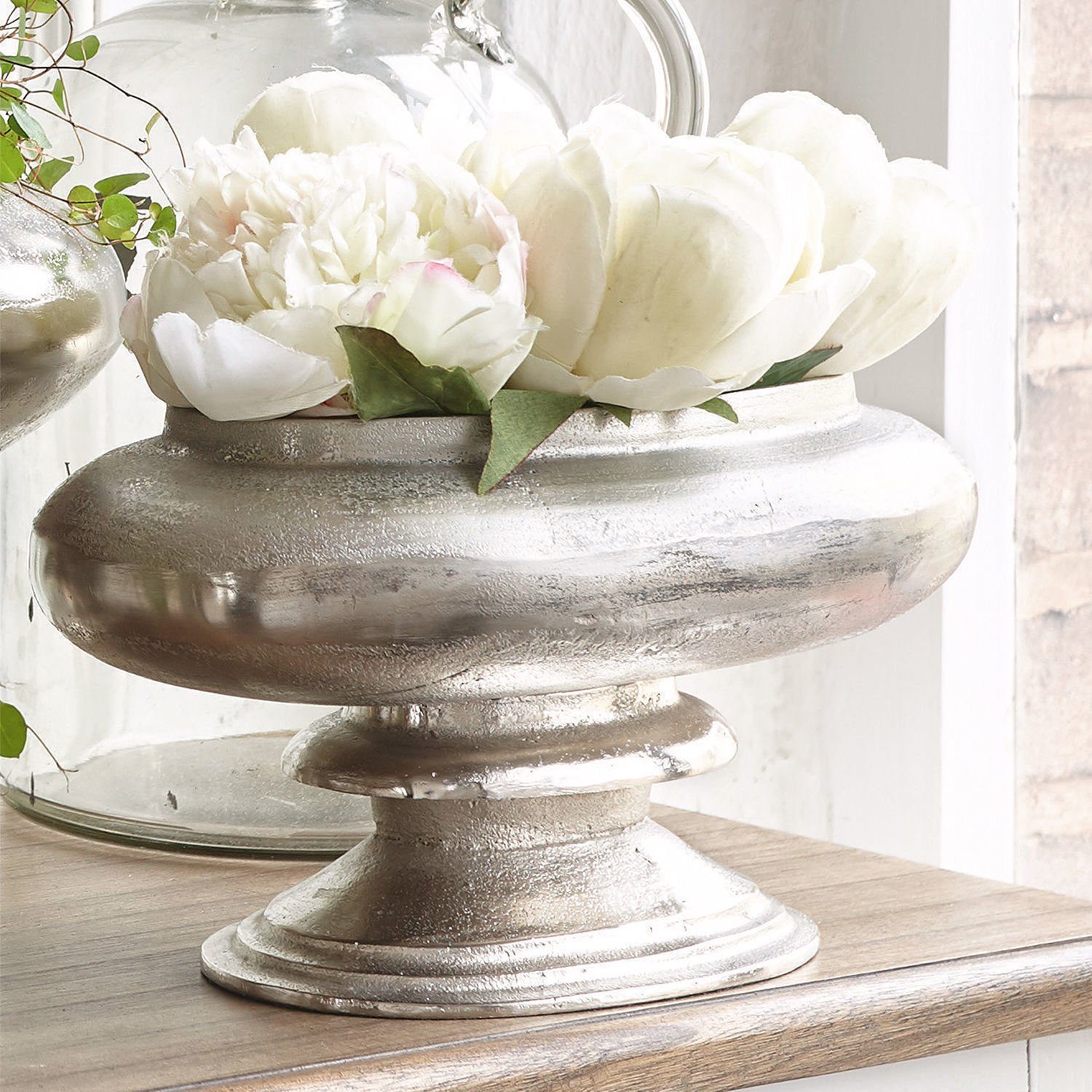 Mirabeau Tischvase Vase 2er Set Loyère silber