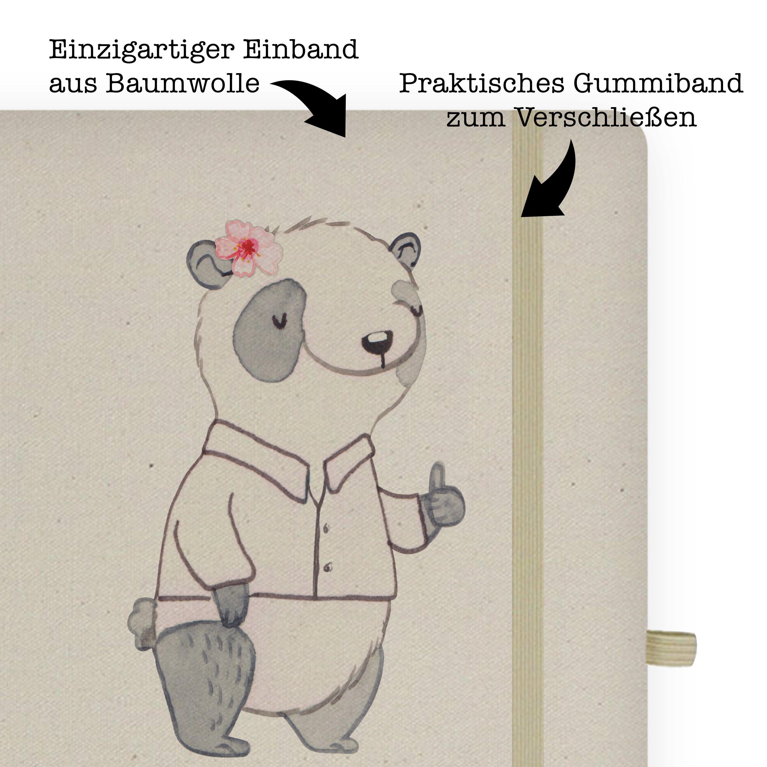 Notizbuch Mrs. & mit Panda - Kommunikationsmanagerin Mr. - Mrs. Transparent Herz Panda Abschied, Mr. & Geschenk,