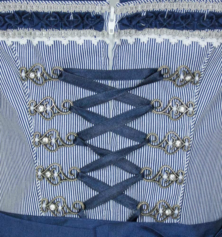 Bergweiss Trachten "Bella" für Zauberhaftes Weiß Maritimen Kleid 55 - Damen im Dirndl Look cm - Marineblau