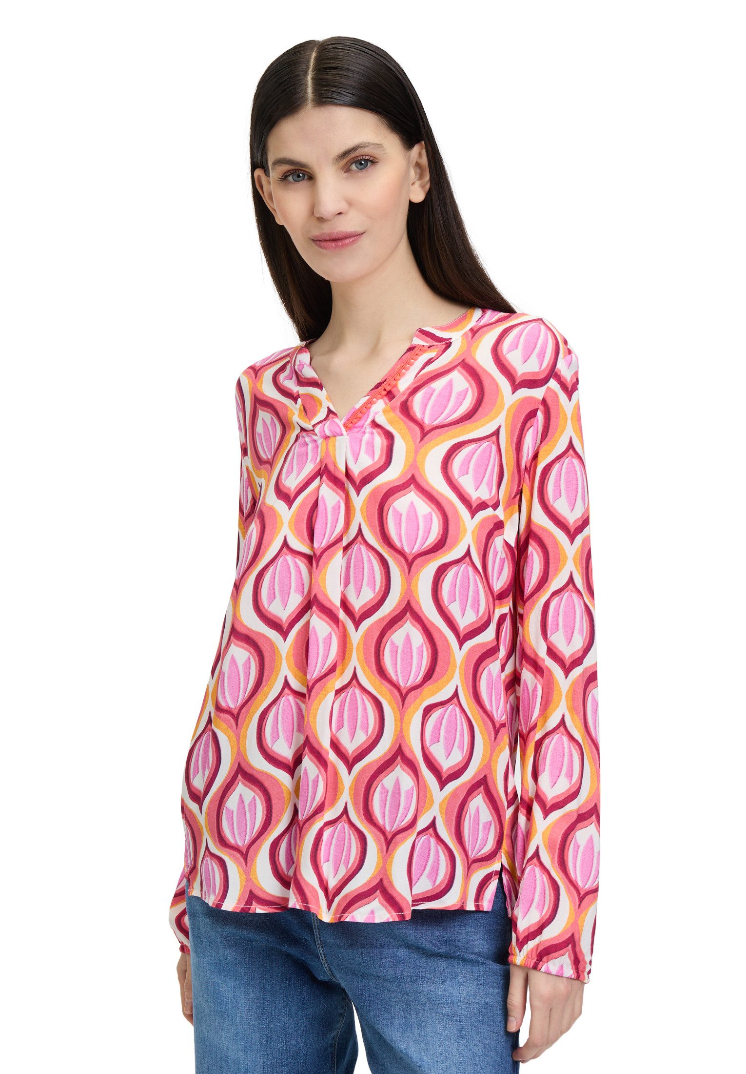 Cartoon Shirtbluse Cartoon Blusenshirt mit Muster günstig online kaufen