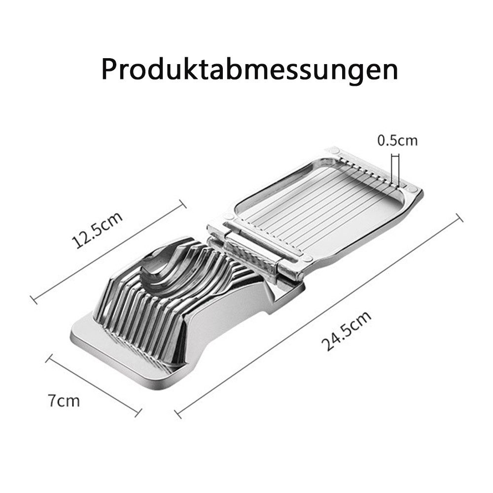 TUWENA Eierschneider Eierschneider, Schneiddrähte Edelstahl, Aluminium Eischneidewerkzeug, Aluminium Eierteiler Spalten für Eier, Kiwi, Erdbeeren, Weiche Speisen