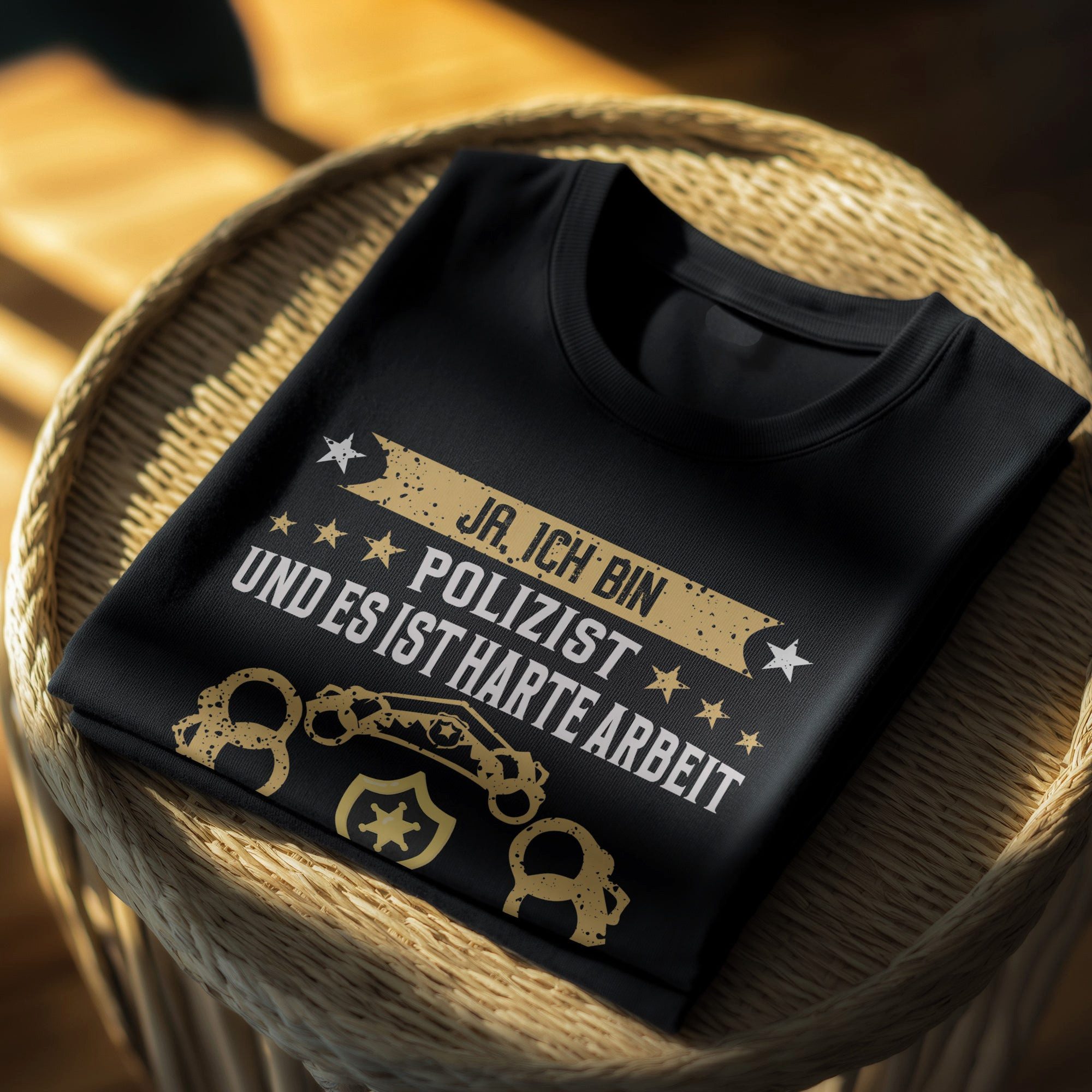 22Feels T-Shirt Polizist Geschenk Männer Spruch Beruf Ausbildung Studium IN DEUTSCHLAND BEDRUCKT