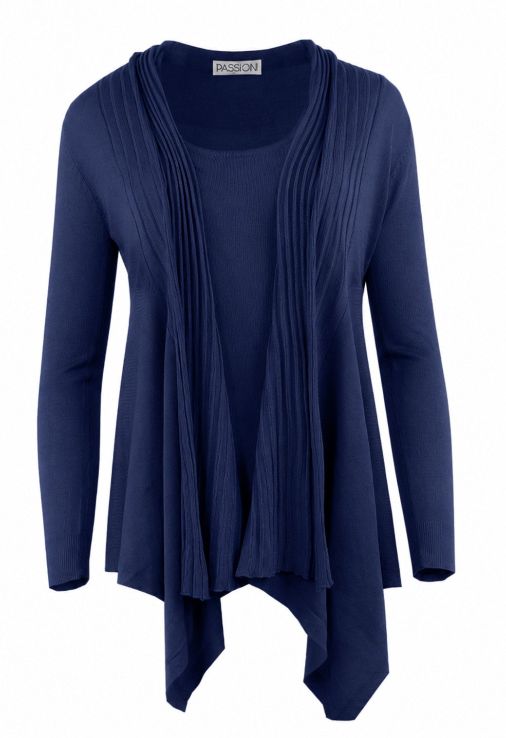 Passioni Cardigan Twinset mit Wasserfall-Cardigan