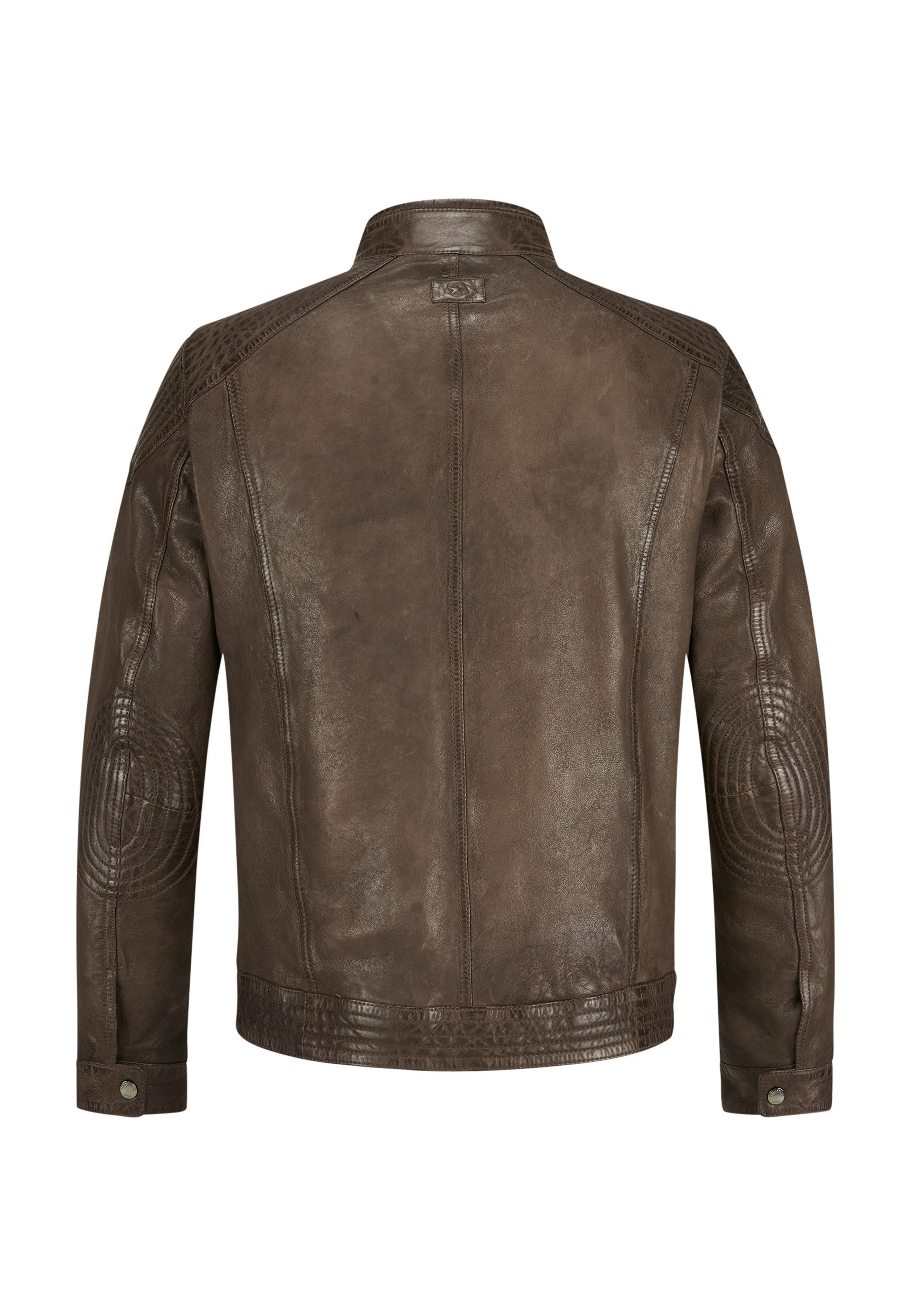 Milestone Lederjacke MSParker Herren Bikerjacke Jacke Leder klassisch normale Passform