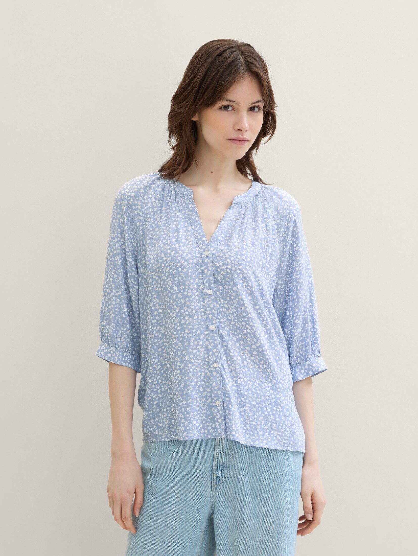 TOM TAILOR Denim Kurzarmbluse Bluse mit günstig online kaufen