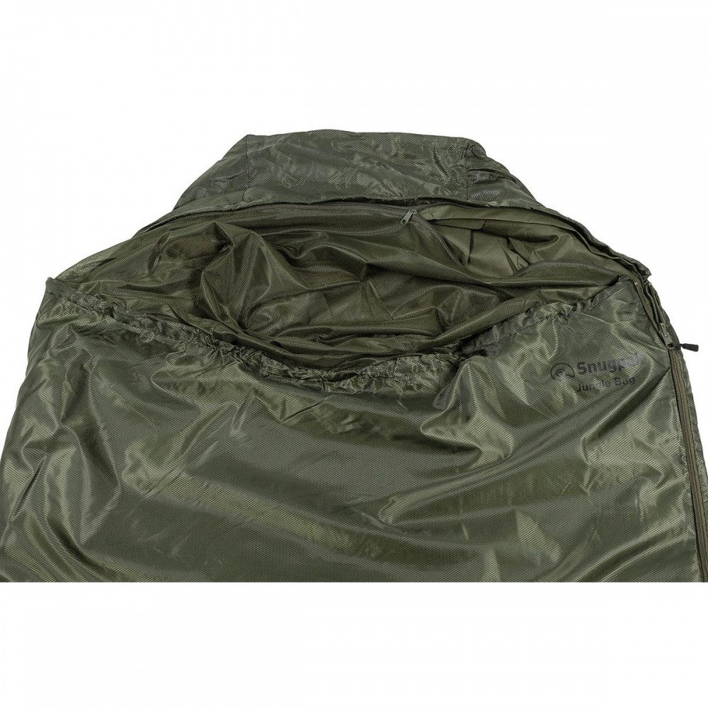 SNUGPAK Mumienschlafsack Oliv Schlafsack mit integriertem Moskitonetz (integriertes Moskitonetz mit RV im Kopfbereich)