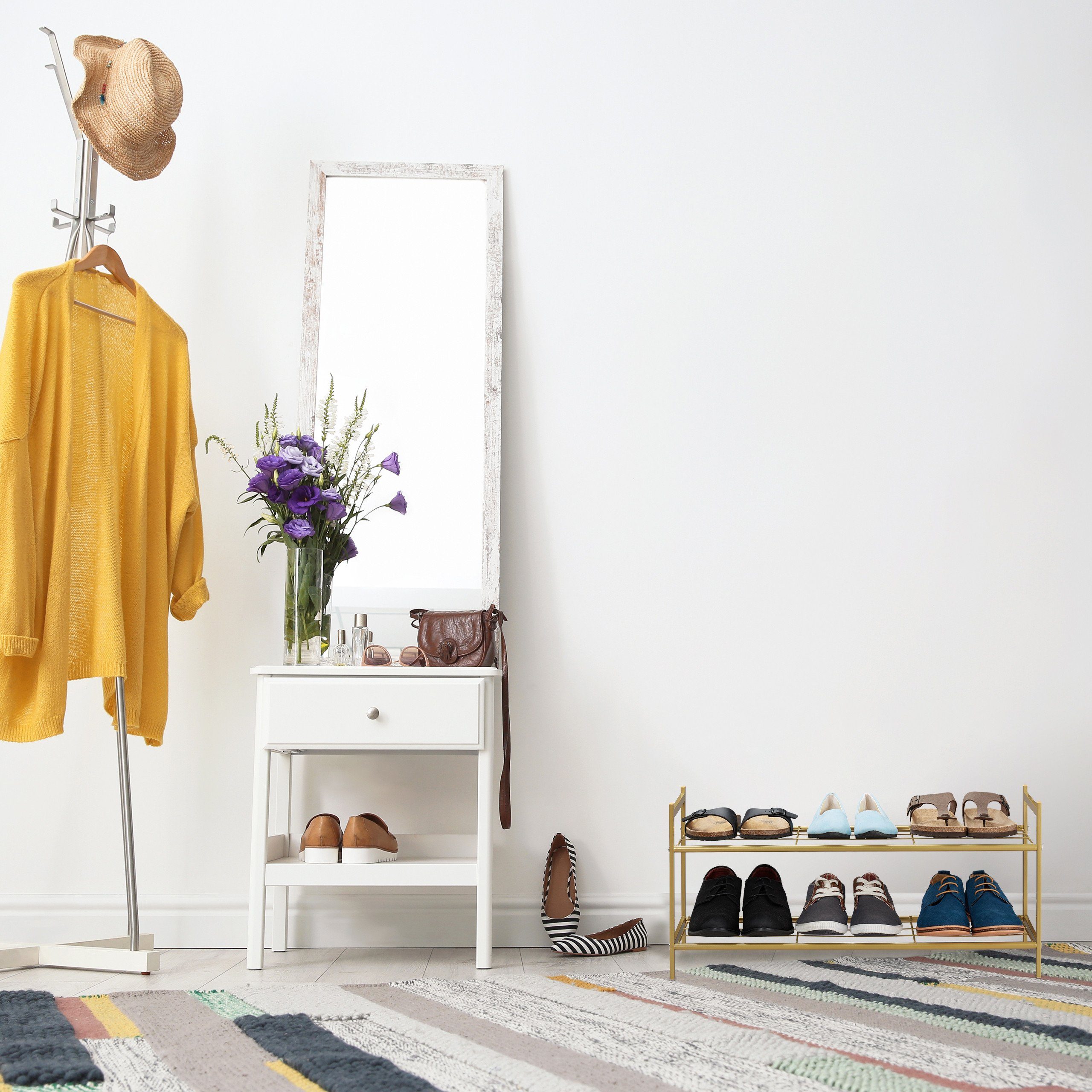relaxdays Schuhregal Stapelbares Schuhregal 2 Ebenen, günstig online kaufen