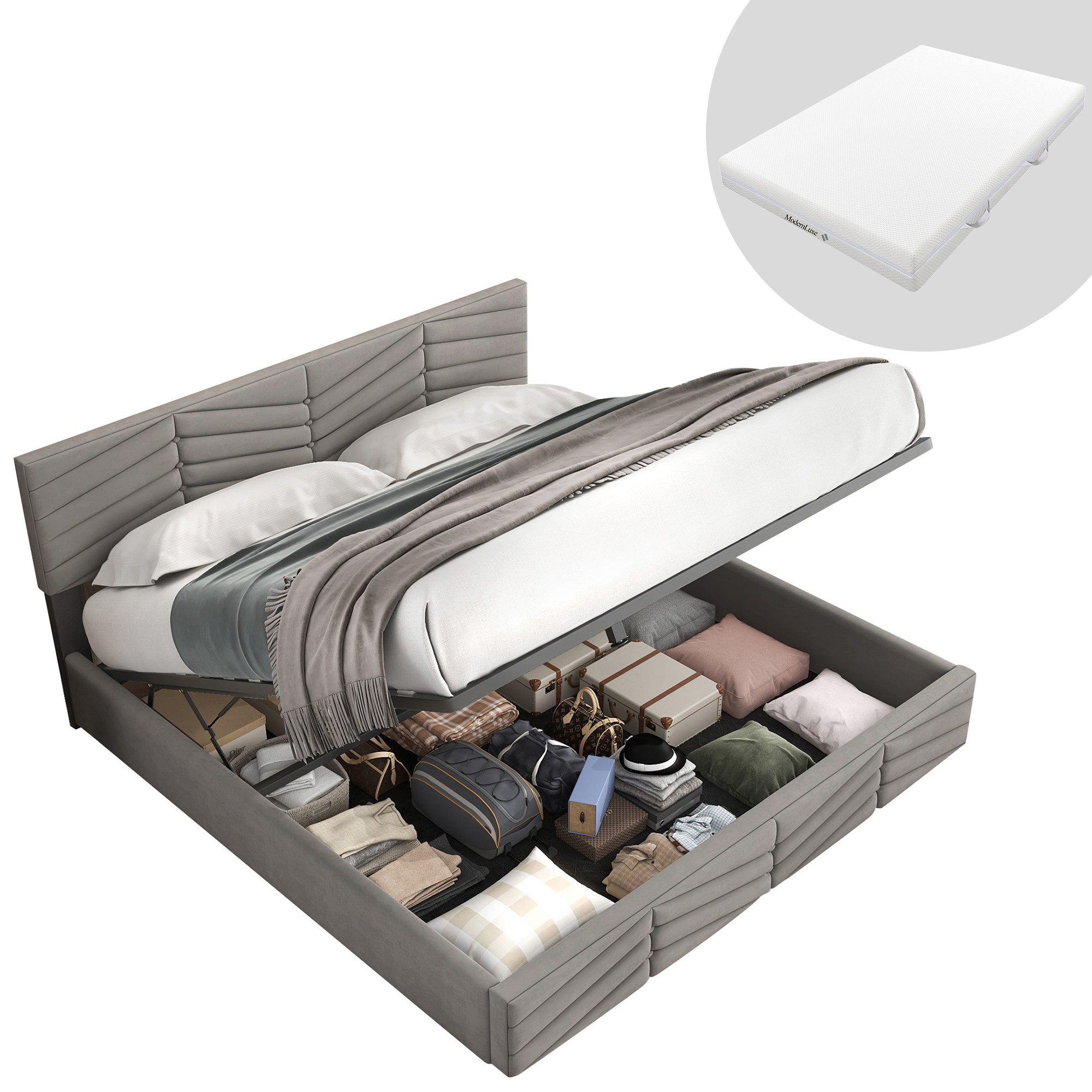 HAUSS SPOLE Polsterbett 180x200cm mit höhenverstellbares günstig online kaufen