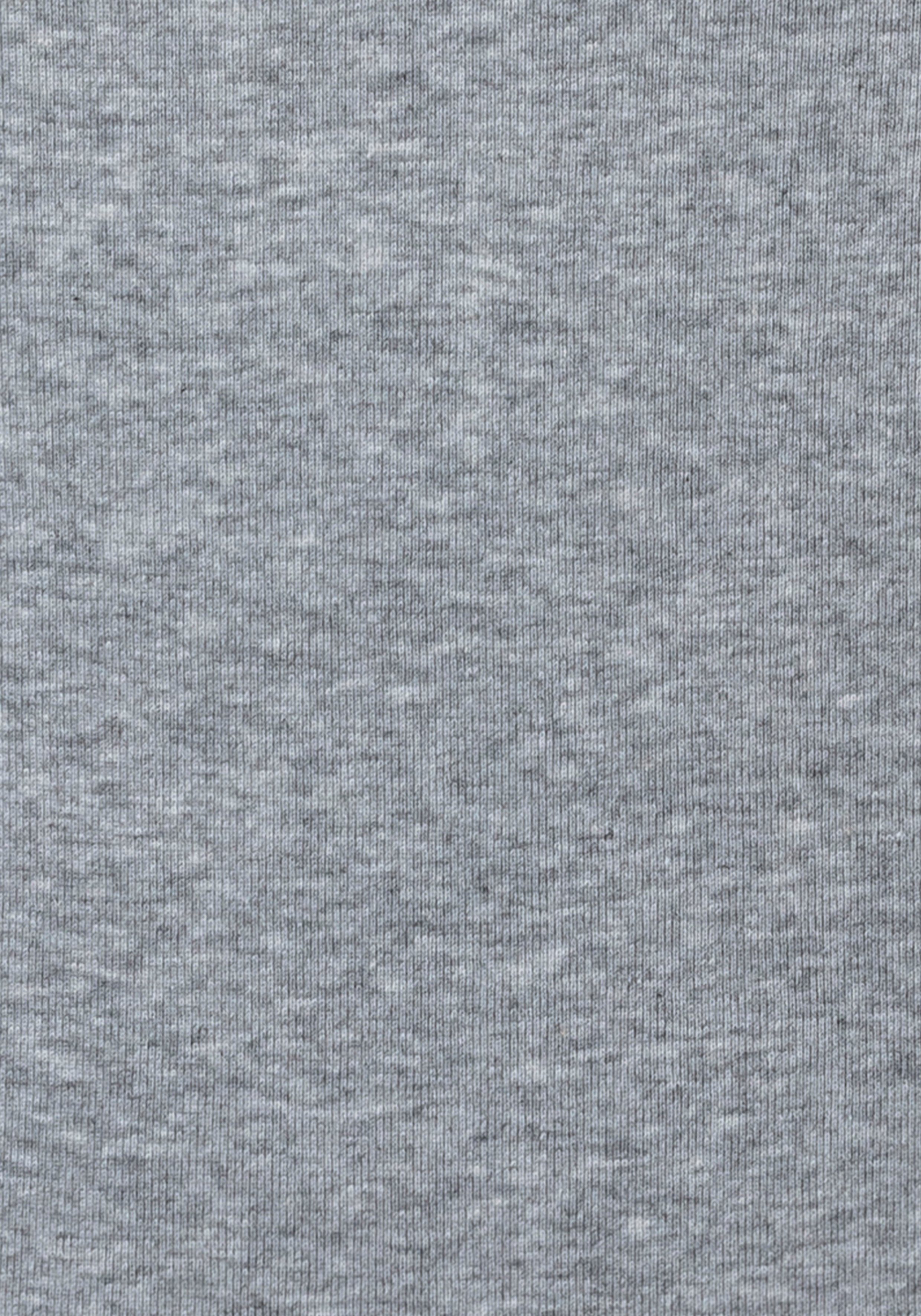 Knopfleiste H.I.S aufwendiger (Packung) T-Shirt grau-meliert Unterziehshirt mit als perfekt