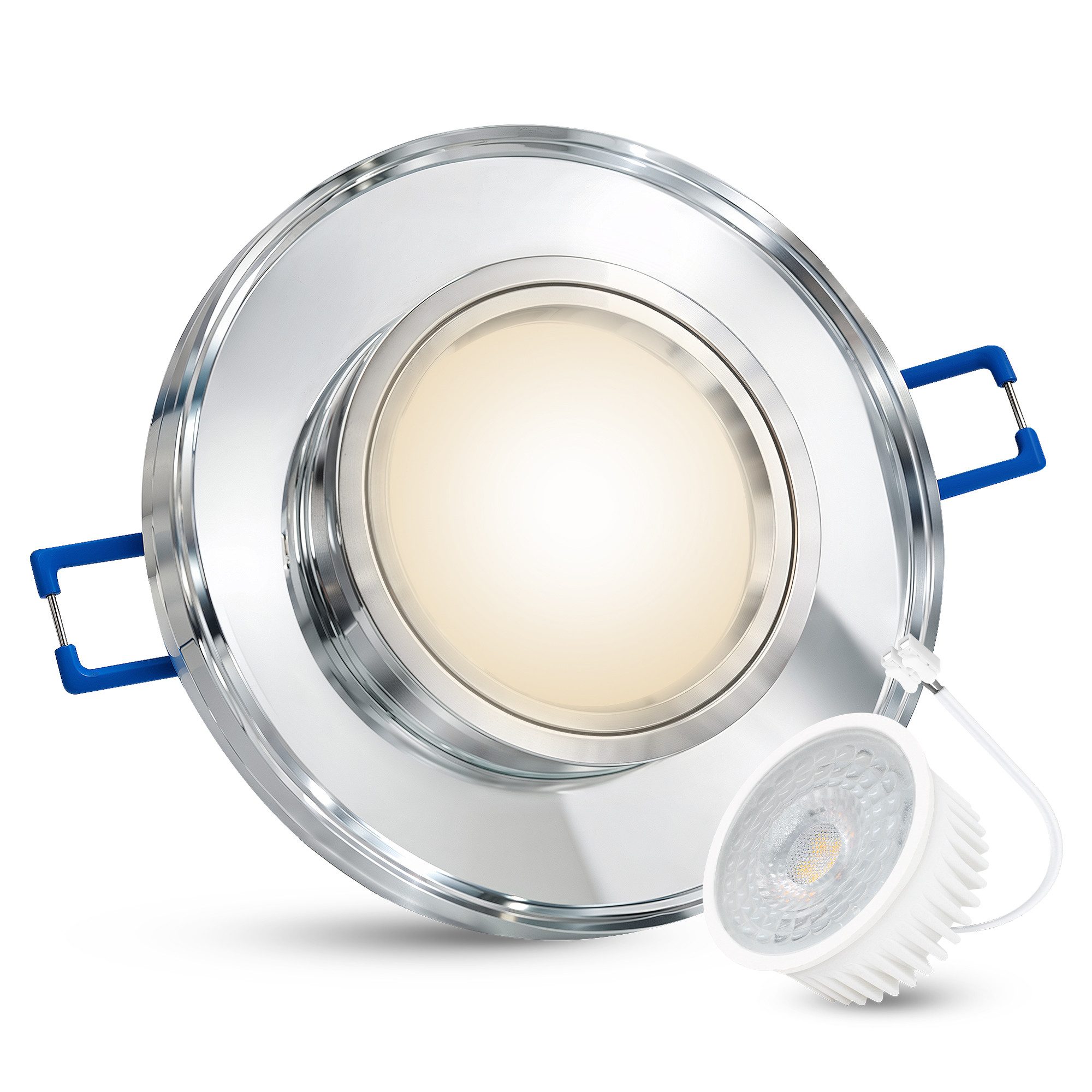 SSC-LUXon LED Einbaustrahler ALINA Einbauspot LED Lampe 4W neutralweiß rund klar Deckenstrahler, Neutralweiß