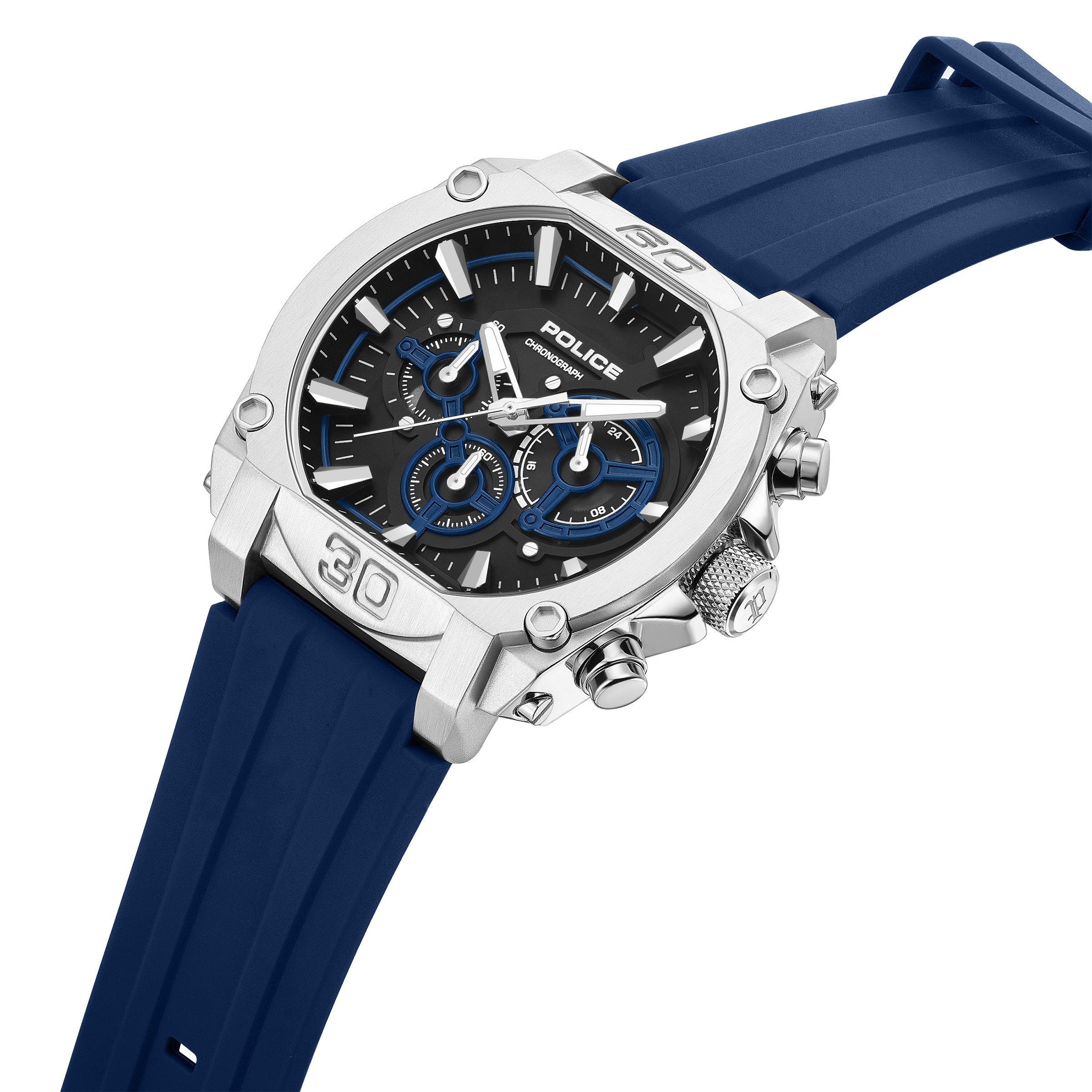 Police Chronograph Norwood PEWGO0092904, Quarzuhr, Armbanduhr, Herrenuhr, Lederarmband, analog, Stoppfunktion