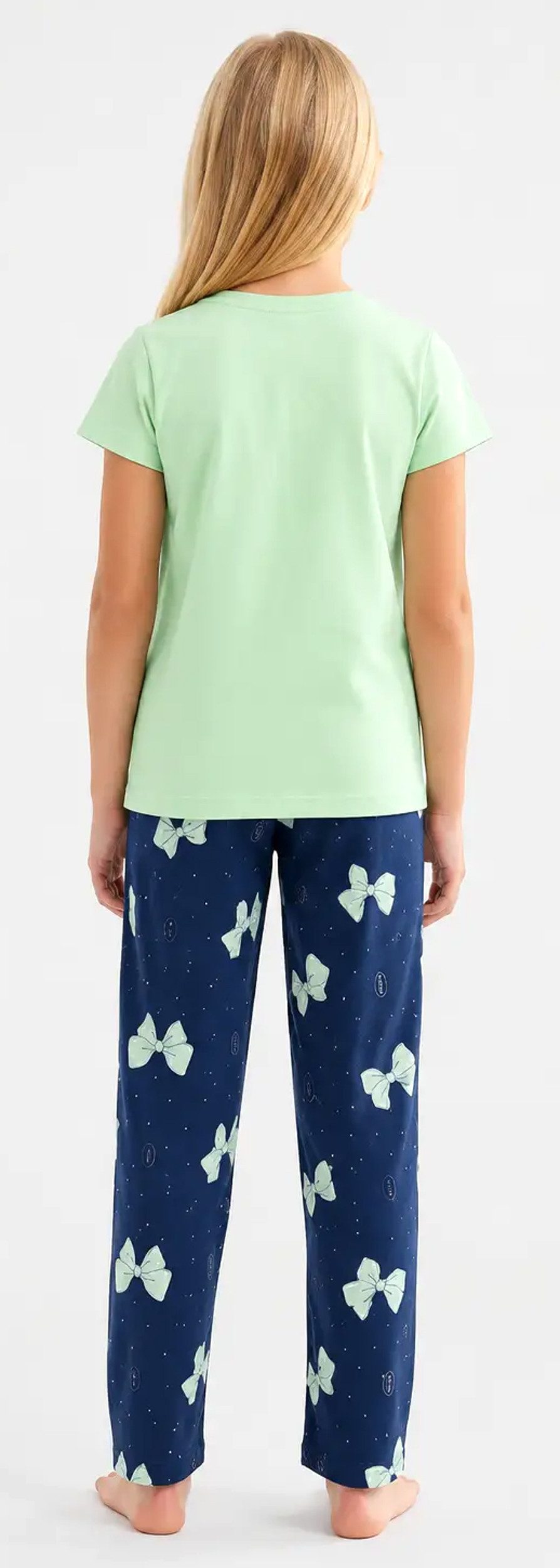 Vienetta Schlafanzug Kids (Set, 2 tlg., 2-teilig) Mädchen Pyjama Kurzarm lange Hose Baumwolle