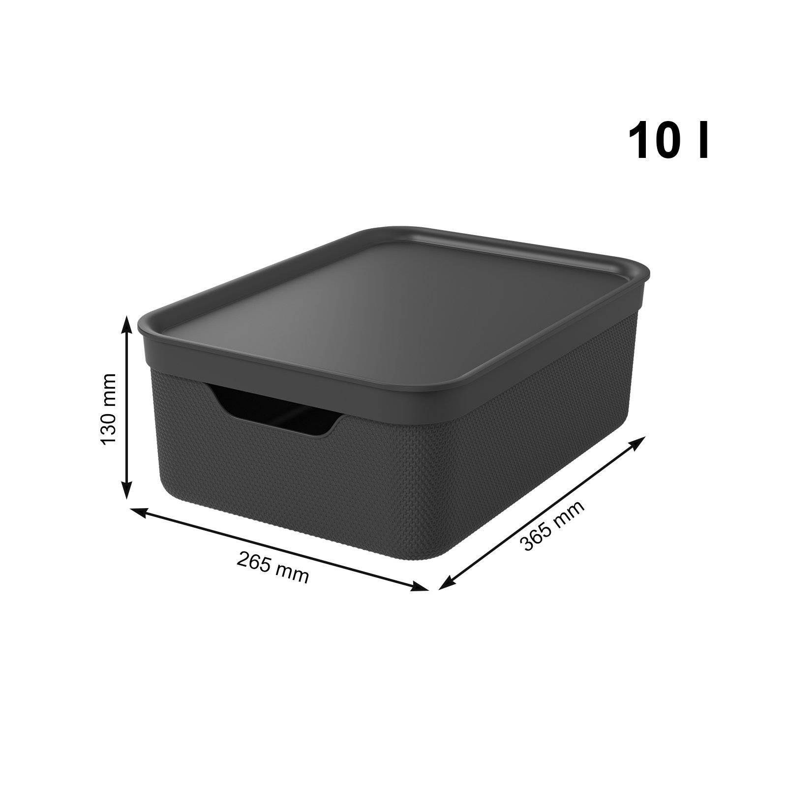 ROTHO Aufbewahrungsbox 3er Set Aufbewahrungsbox mit Deckel 10L JIVE
