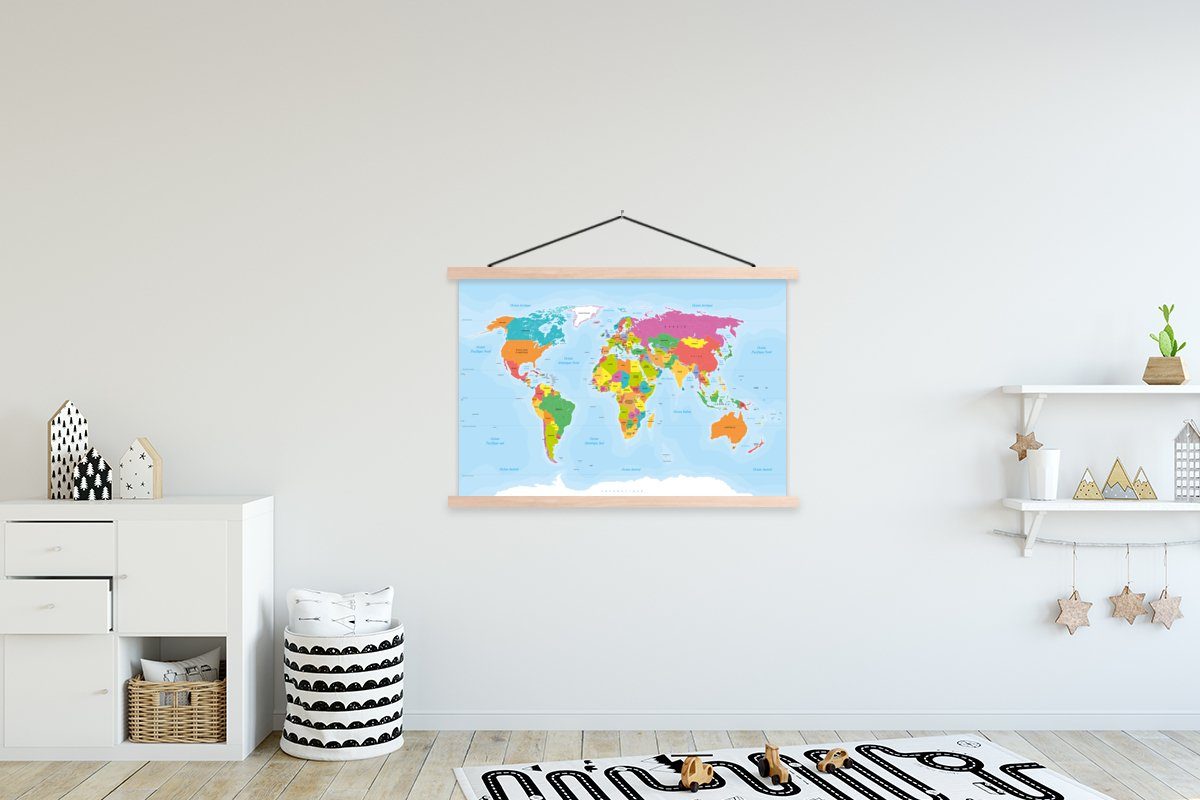 MuchoWow Poster Französische Weltkarte - Farben günstig online kaufen
